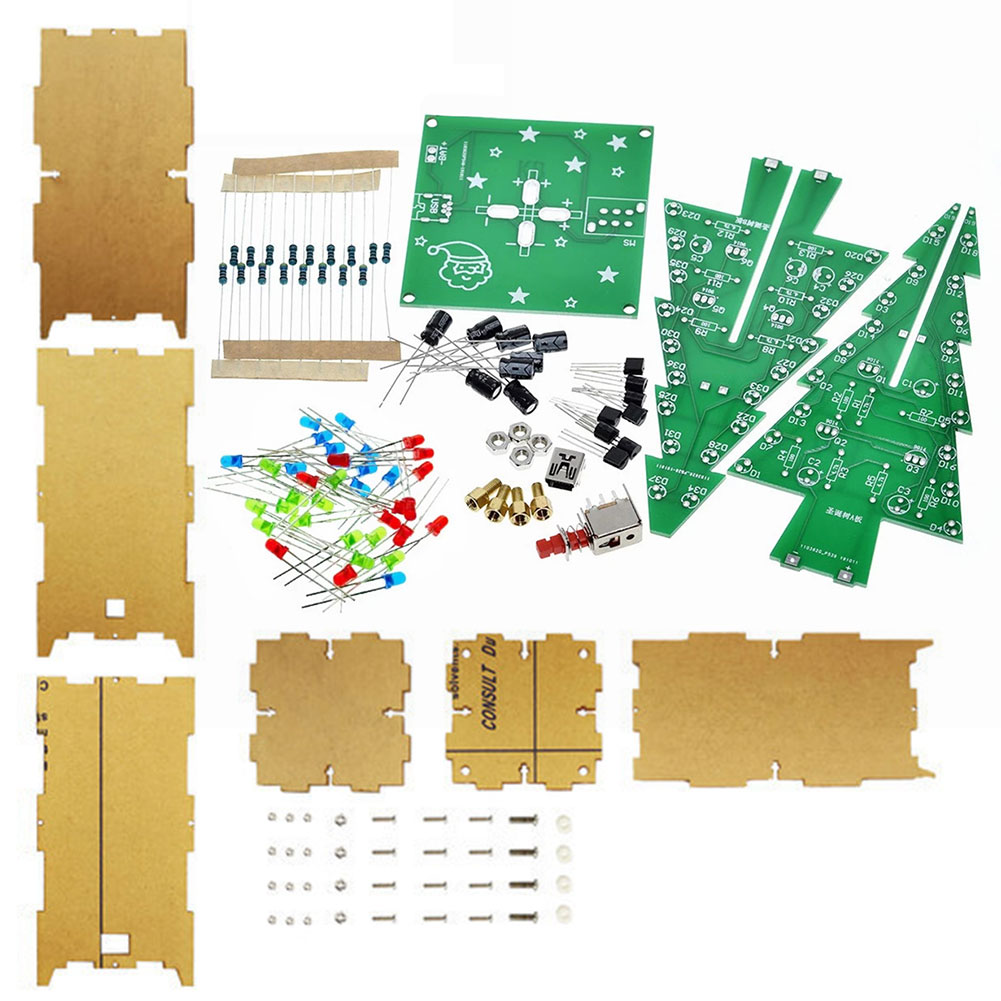 thumbnail image 4 of Kit de bricolaje de árbol de Navidad tridimensional 3 colores Electronic Fun Suite, 4 of 9
