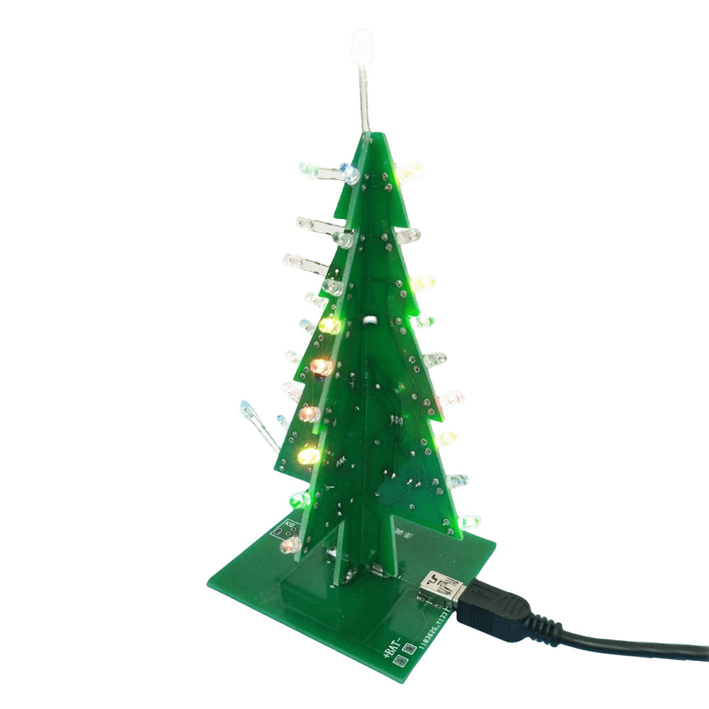thumbnail image 5 of Kit de bricolaje de árbol de Navidad tridimensional 3 colores Electronic Fun Suite, 5 of 9