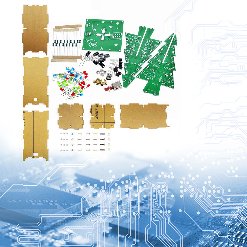 Kit de bricolaje de árbol de Navidad tridimensional 3 colores Electronic Fun Suite