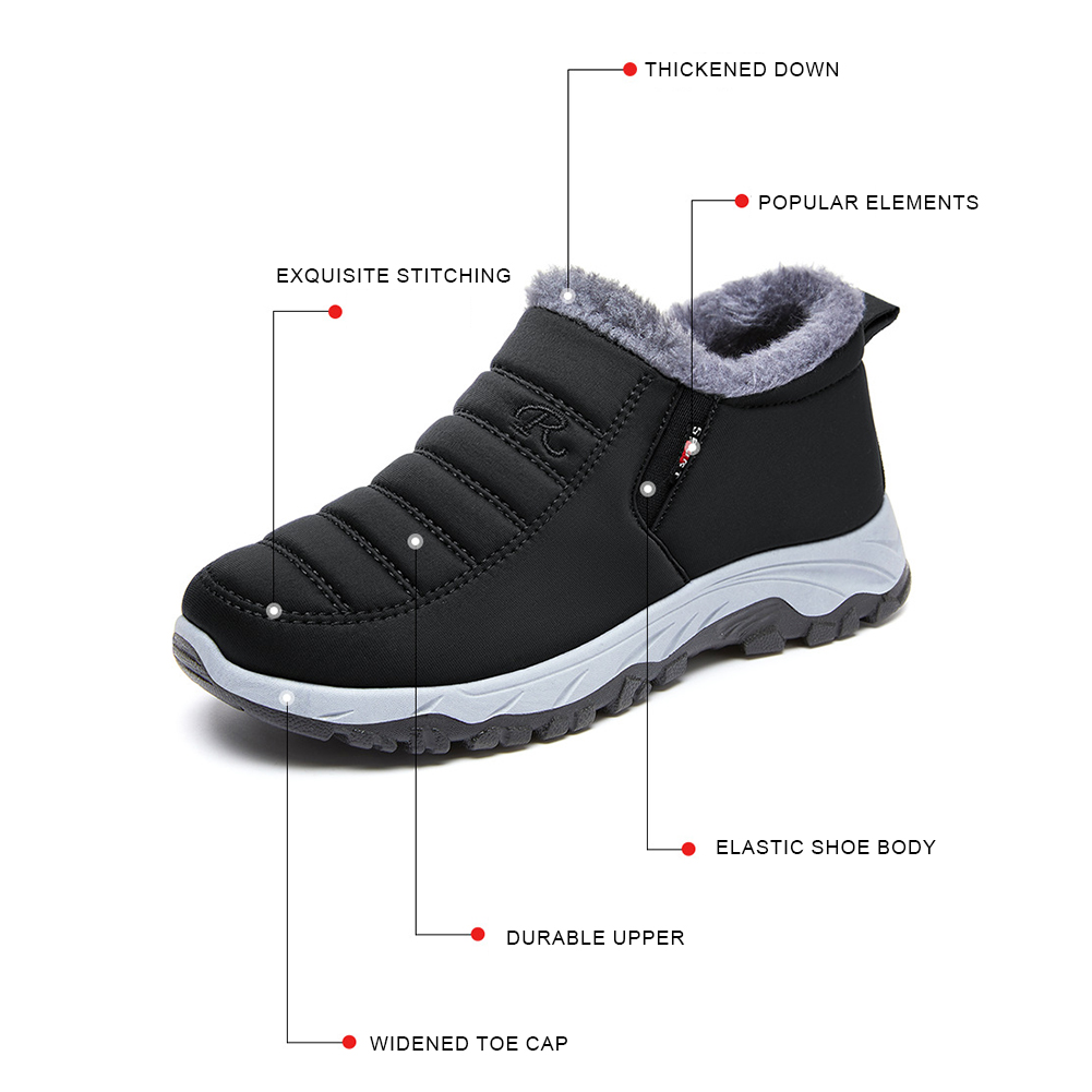 thumbnail image 3 of Zapatos planos para caminar al aire libre para mujer, botines de senderismo gruesos, zapatos cómodos sin cordones, 3 of 9