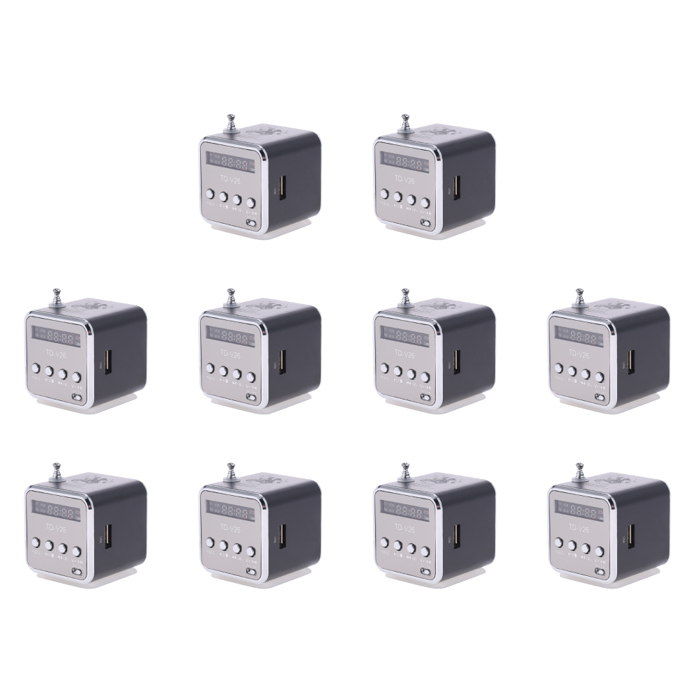 thumbnail image 4 of FM TD-V26 Mini Radio Altavoces Digitales con Receptor Compatible con Tarjeta TF Negro, 4 of 4