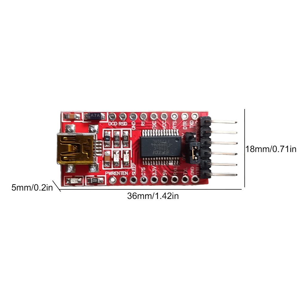thumbnail image 3 of FT232RL FT232 Pro Mini USB a TTL 232 Conveniente módulo USB a TTL para Arduino, 3 of 9