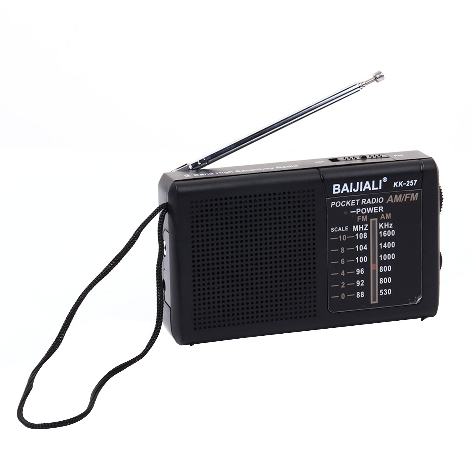 thumbnail image 1 of Radio Mini AM/FM AA Batería Alimentada por Banda de Onda Completa Emergencia (KK257 ) Negra, 1 of 4