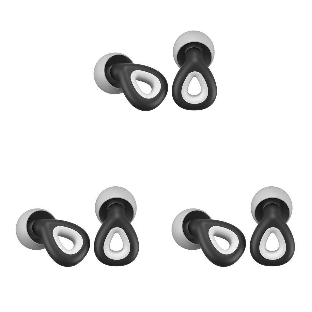 thumbnail image 4 of Tapones para los oídos de silicona con cancelación de ruido, tapones para los oídos con ruido del sueño, un par para la escuela, color negro, 4 of 4