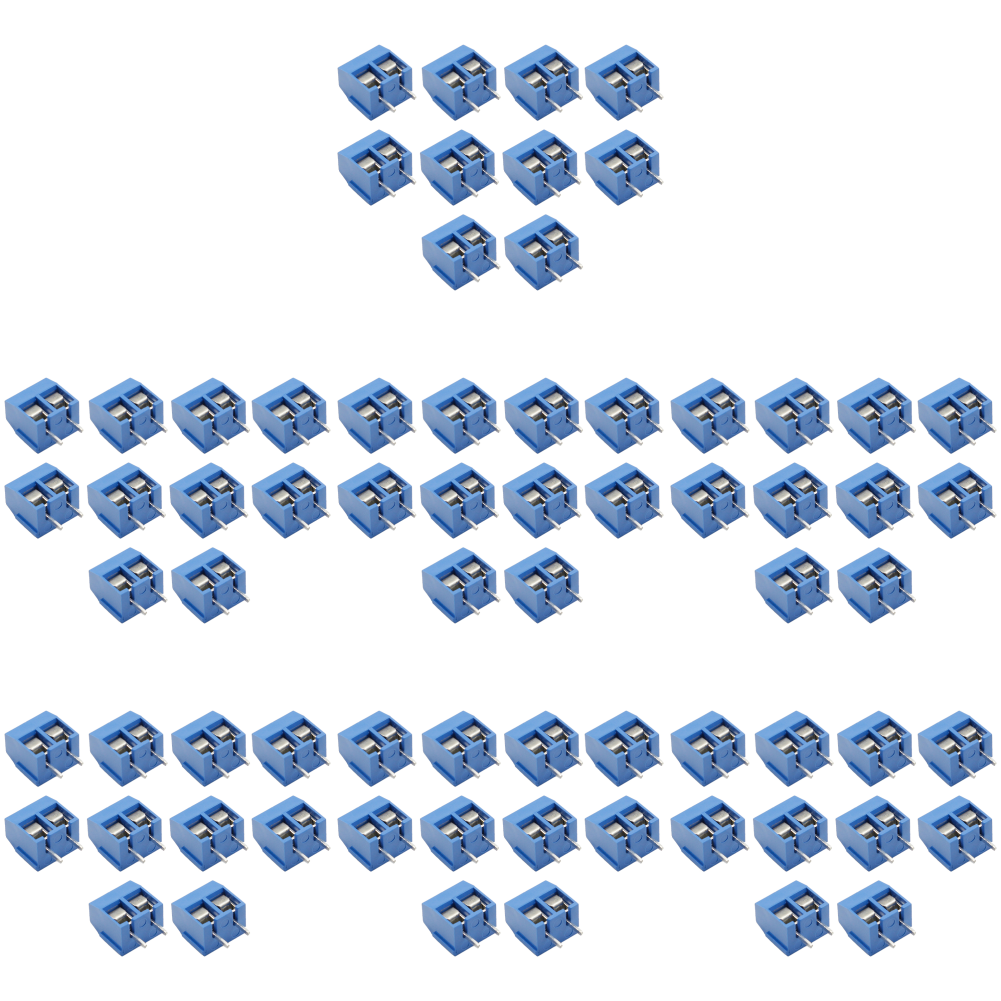 thumbnail image 4 of Conector de bloque de terminales KF301PCB Paso de tornillo de montaje 5,0 mm (2P) Azul 10 piezas, 4 of 4