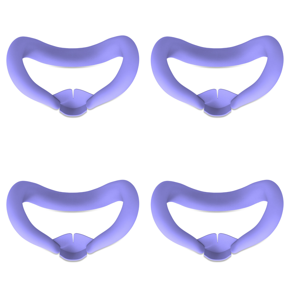 thumbnail image 4 of Máscara de silicona con almohadilla facial, cubierta a prueba de luz para Meta Quest 3, color morado, 4 of 4