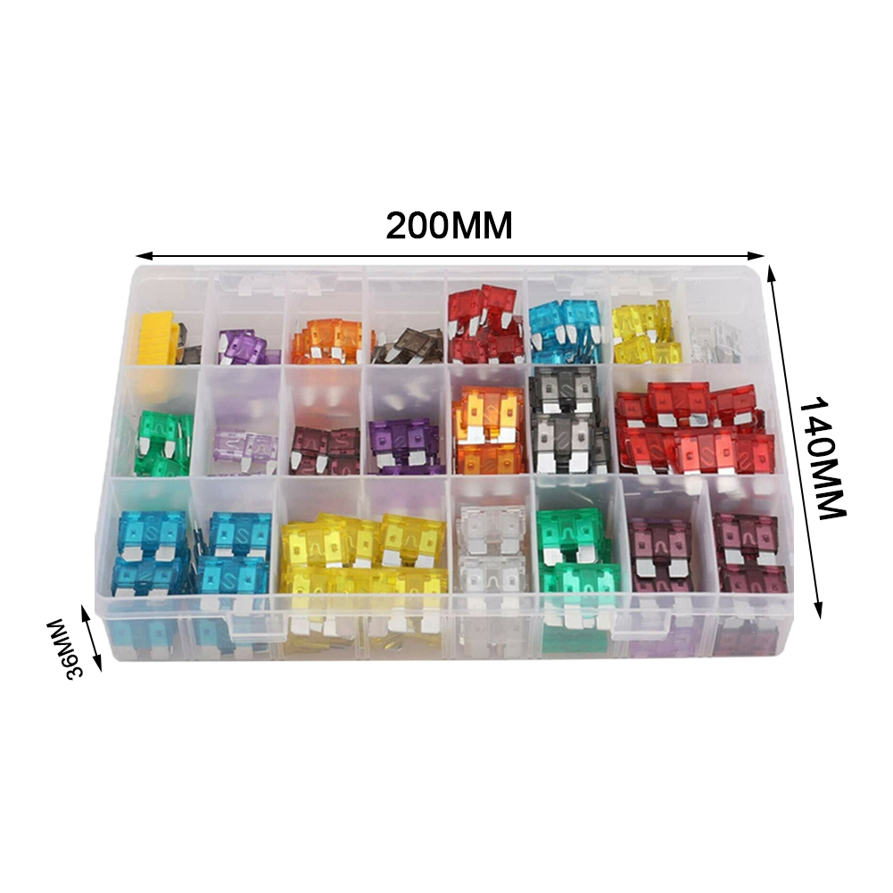 thumbnail image 3 of Kit surtido de fusibles para coche, fusibles de cuchilla automotrices con estuche de almacenamiento, 100/140/300 Uds., 3 of 8