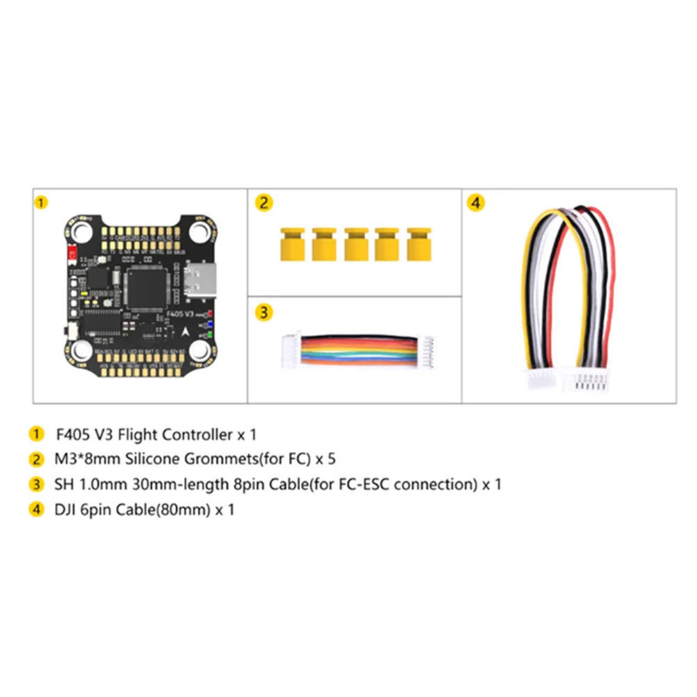 thumbnail image 1 of F405 V3 3-6S 30X30 Controlador de vuelo Ehuebsd Compatible con Bluetooth BMI270 para Drone, 1 of 9