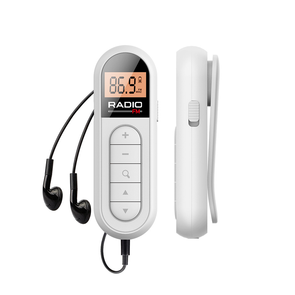 thumbnail image 1 of Radio FM con auriculares de 3,5 mm para mini clip de bolsillo para caminar, trotar, acampar, 1 of 5