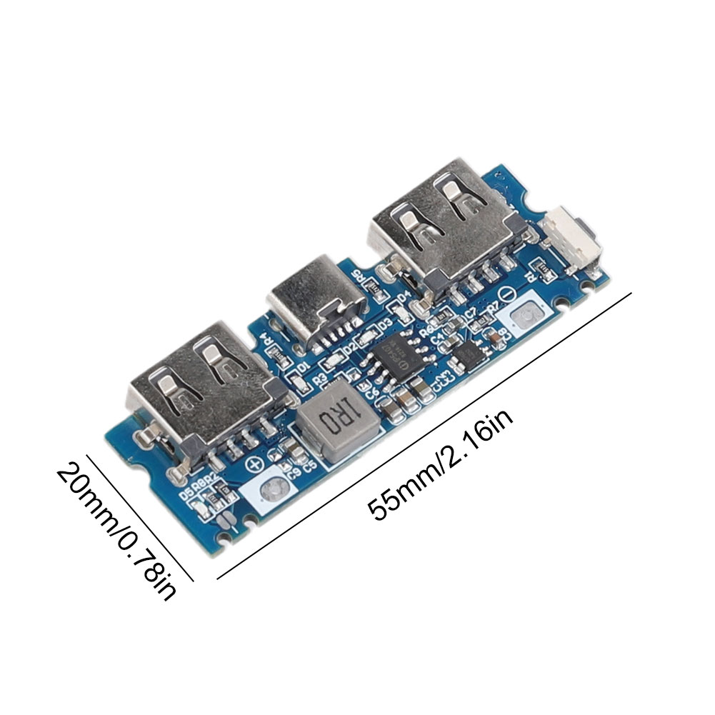 thumbnail image 3 of Cargador de batería Dual USB PCB Módulo de alimentación Micro USB/Type-C 18650 para bricolaje, 3 of 7