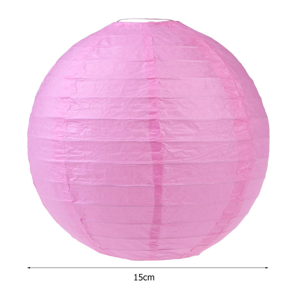 thumbnail image 2 of Linterna de papel china redonda de 6 pulgadas, lámpara de bola de papel DIY, decoración de fiesta (rosa), 2 of 9