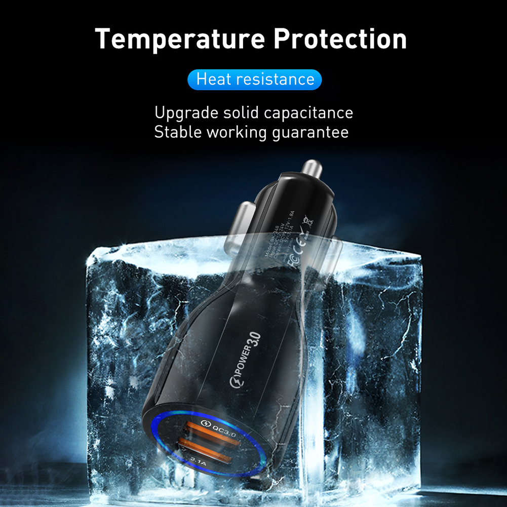 thumbnail image 4 of Cargador de coche para teléfono QC3.0 Adaptador de carga rápida USB dual para móvil negro Ehuebsd, 4 of 8