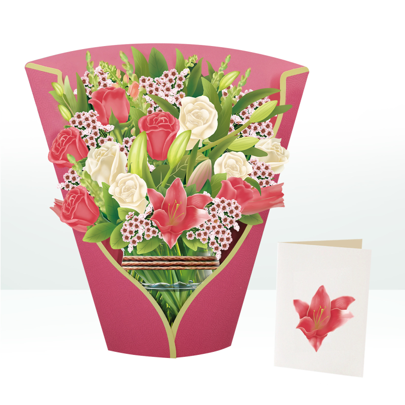 thumbnail image 2 of Tarjeta de agradecimiento floral del día de la madre y la maestra Tarjeta emergente 3 D (en la pubertad temprana), 2 of 2