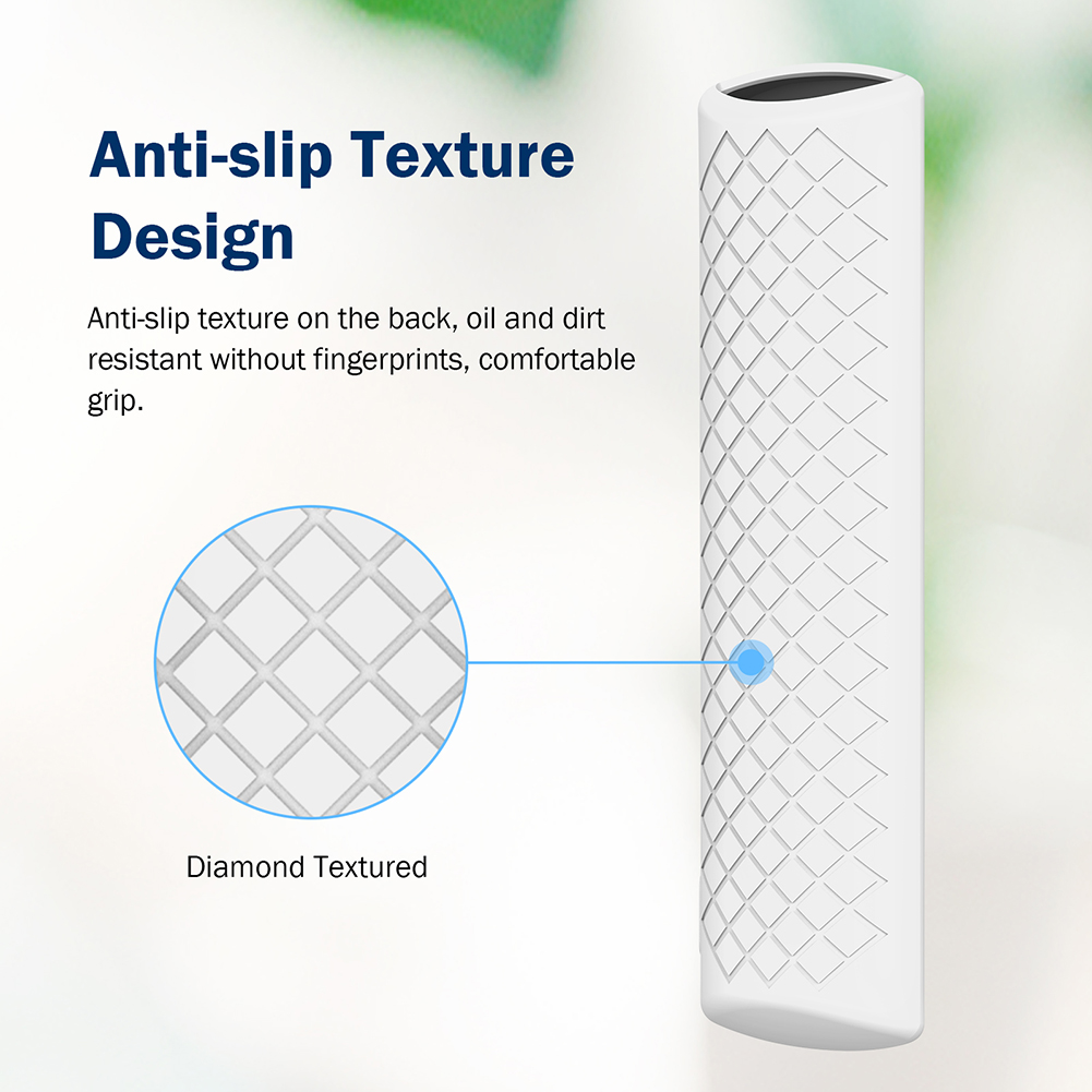 Funda de silicona para control remoto por voz con cordón para control remoto por voz Fire TV Alexa (blanco)