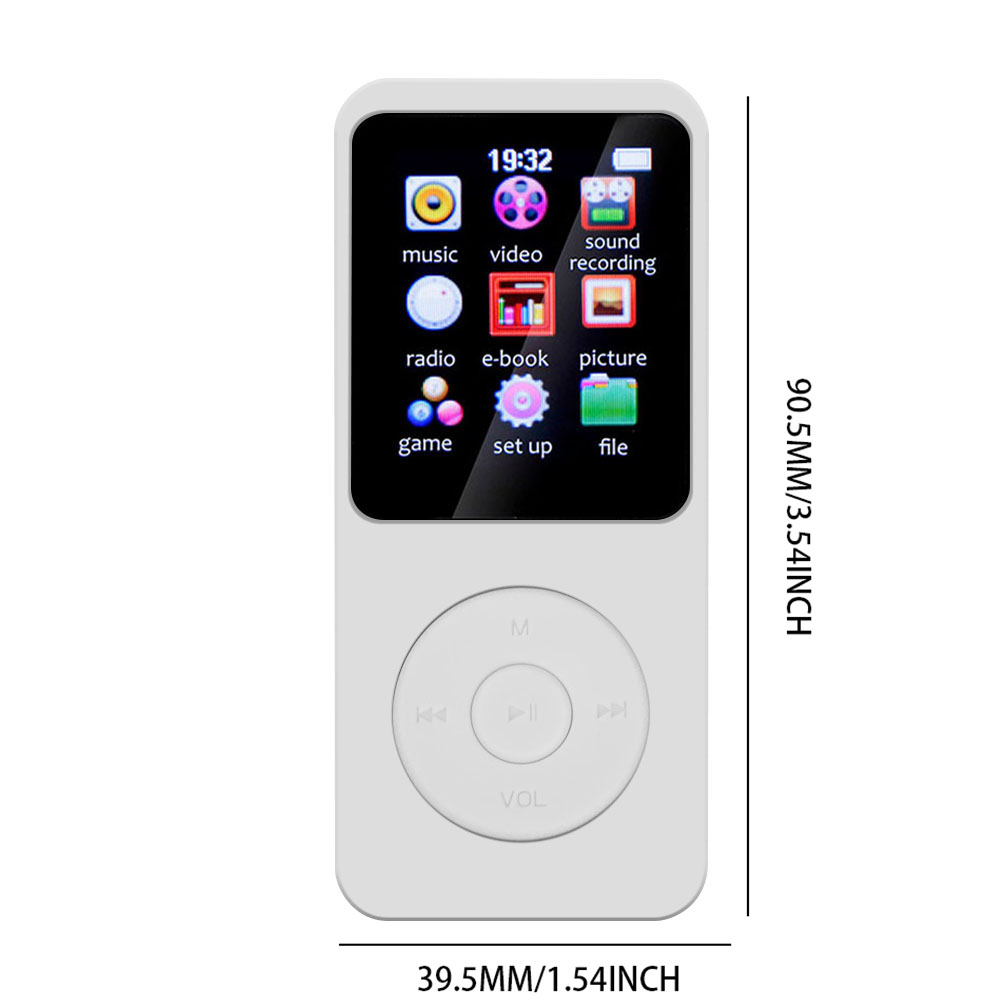 thumbnail image 2 of Reproductor de MP3 Pantalla de 1,8 pulgadas Reproductor de música tipo C Compatible con Bluetooth 5,4 (blanco), 2 of 6