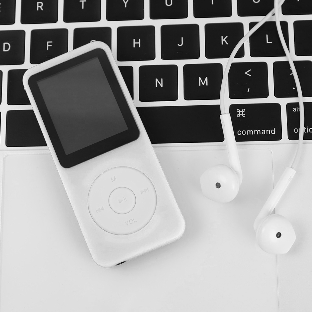 Reproductor de MP3 Pantalla de 1,8 pulgadas Reproductor de música tipo C Compatible con Bluetooth 5,4 (blanco)