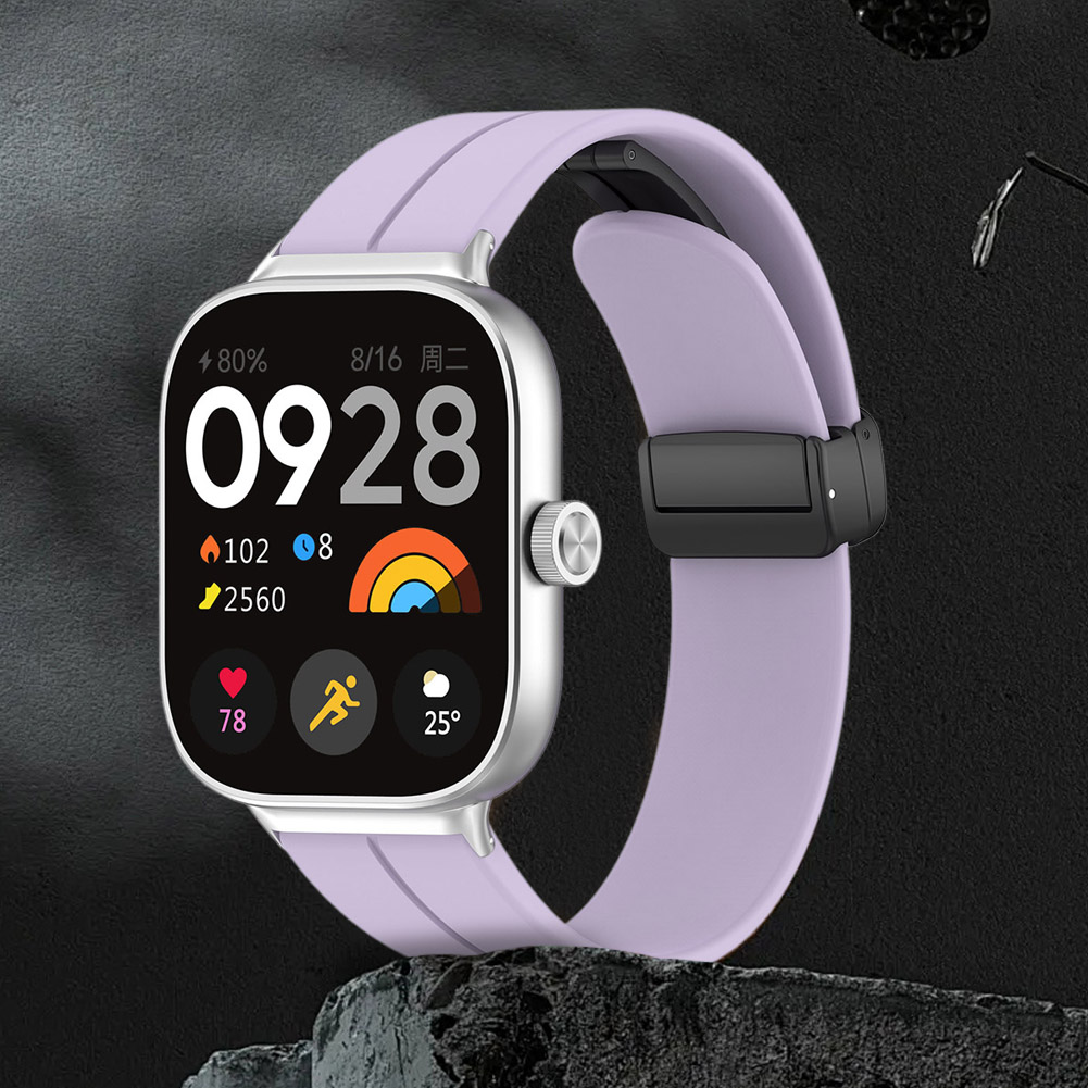 thumbnail image 5 of Correa de silicona con hebilla plegable magnética, correa de reloj ajustable para Redmi Watch 4, 5 of 6