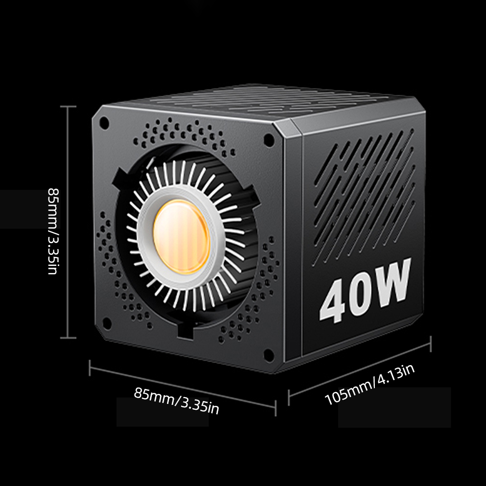 thumbnail image 2 of Luz de vídeo COB portátil de 40W 2500K-6500K 3400mAh Luz de relleno de fotografía portátil, 2 of 9