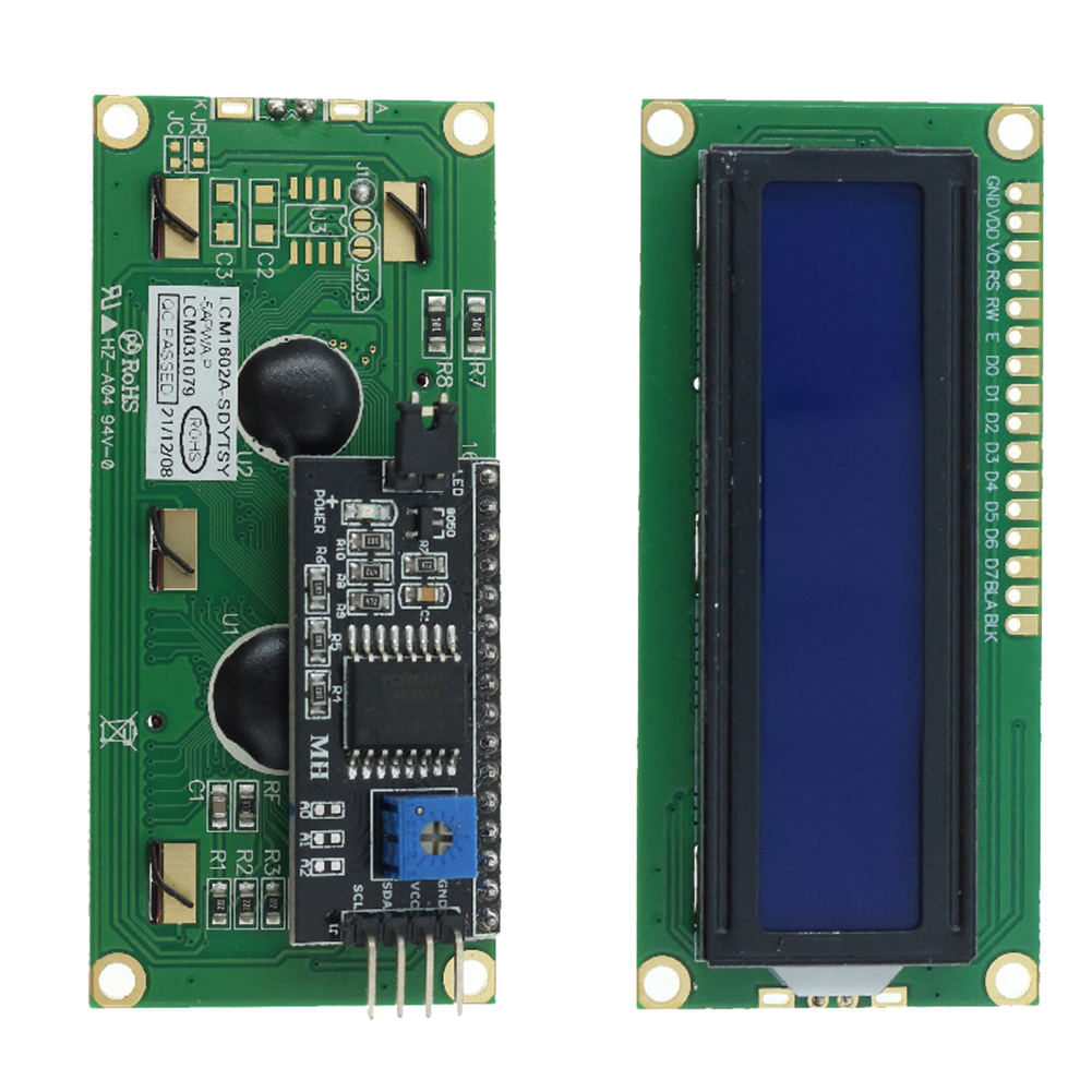 thumbnail image 1 of Módulo LCD LCD1602 HD44780 16x2 caracteres para Arduino (pantalla azul 1602IIC), 1 of 5