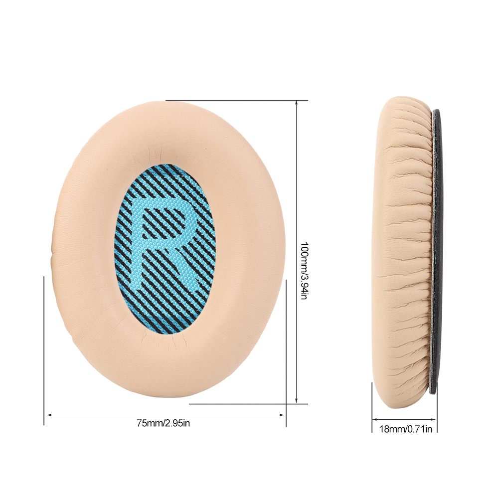 thumbnail image 2 of Almohadillas de repuesto con espuma viscoelástica de alta densidad, almohadillas de cuero suave para los oídos, almohadillas de repuesto para auriculares Bose, 2 of 9