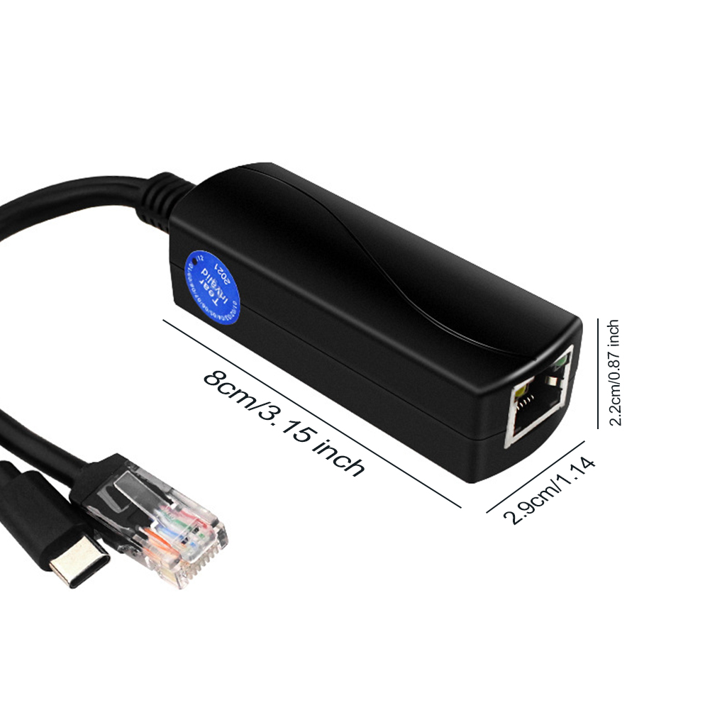 thumbnail image 2 of Divisor Gigabit PoE de 48V a 5V 4A, adaptador USB C IEEE802.3af/at para Raspberry Pi5, 2 of 7