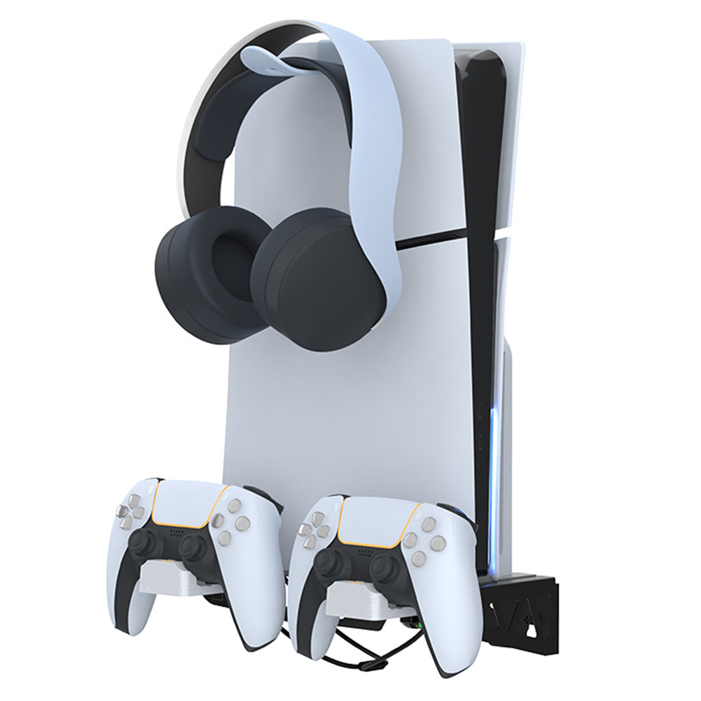 Kit de montaje en pared Base de soporte de pantalla con cargador de soporte de controlador para PS5 Slim