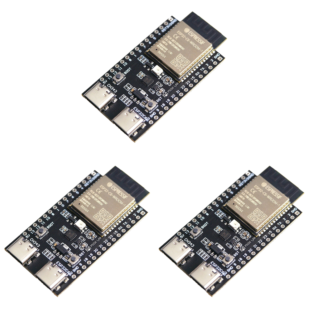 thumbnail image 3 of Placa de desarrollo ESP32-C6 Compatible con WiFi y Bluetooth ESP32-C6-WROOM-1 USB C Dual, 3 of 7