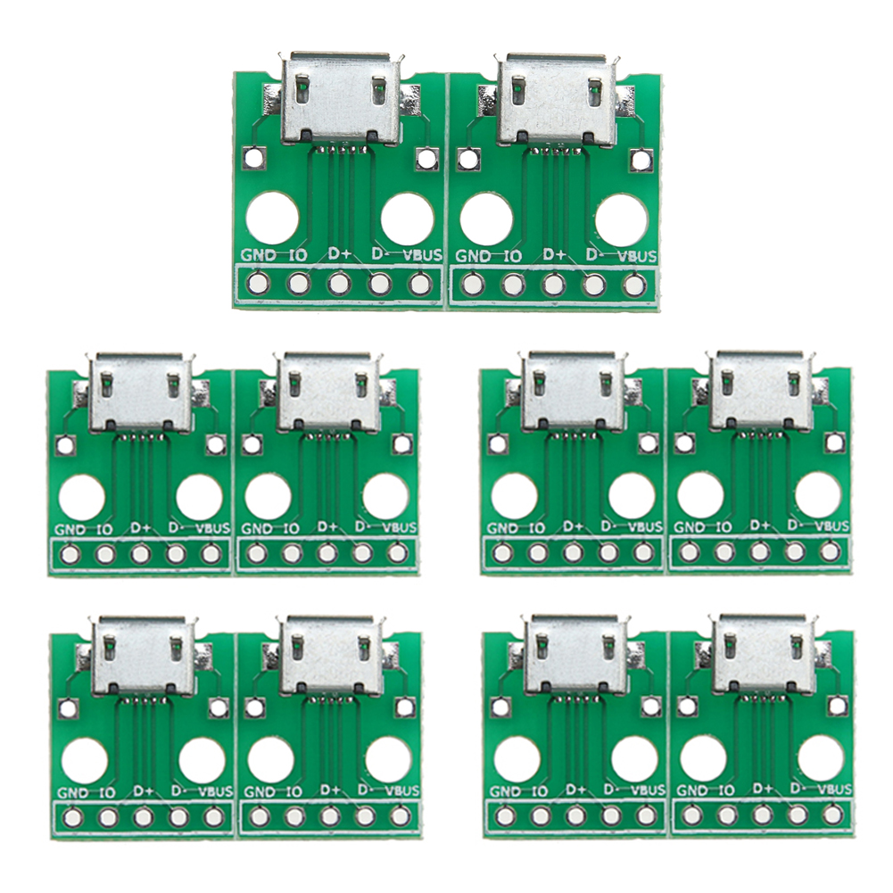 thumbnail image 3 of Adaptador convertidor MICRO USB a DIP conector de 5 pines tipo B pcb 10 Uds, 3 of 9
