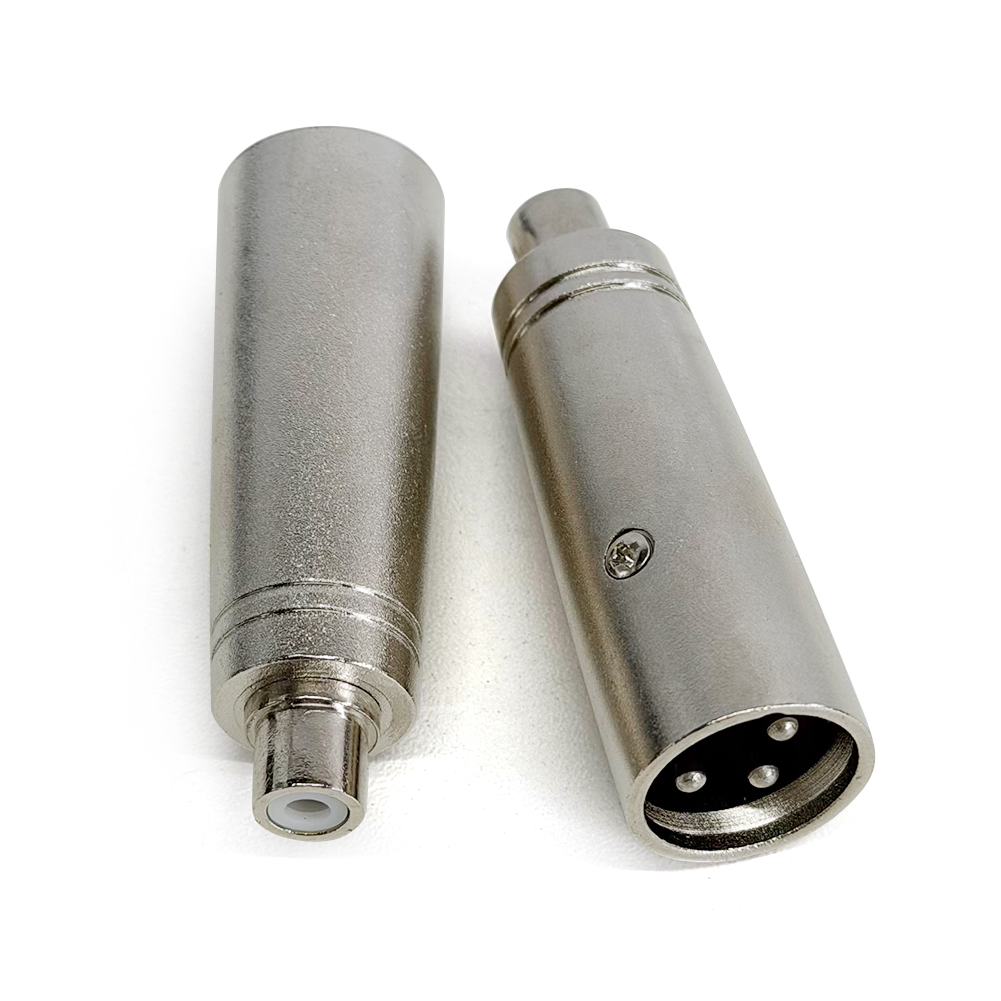 thumbnail image 3 of XLR a RCA Metal 3 pines Audio Jack adaptador conector 2 uds, 3 of 9