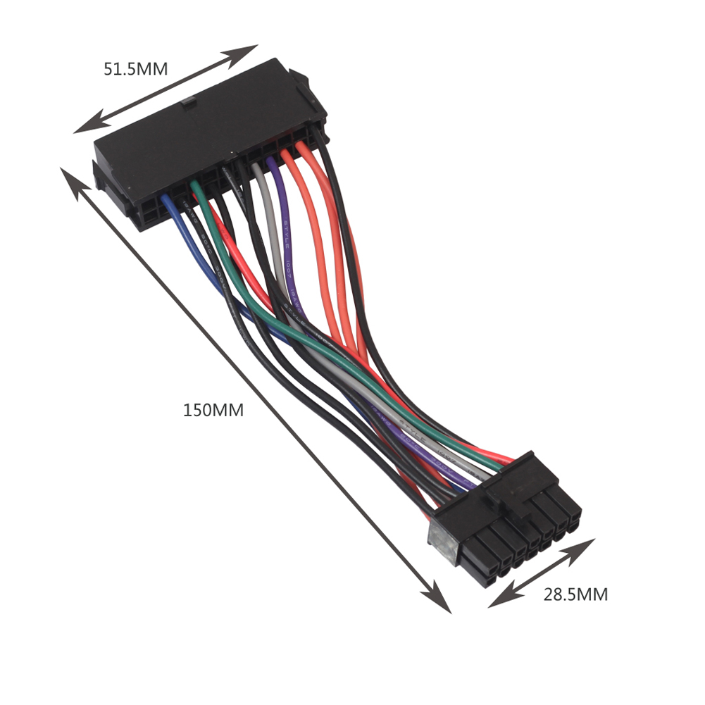thumbnail image 2 of Cable adaptador de corriente de 24 pines a 14 pines de 6 pulgadas para fuente de alimentación ATX para IBM Q77 B75 A75, 2 of 9