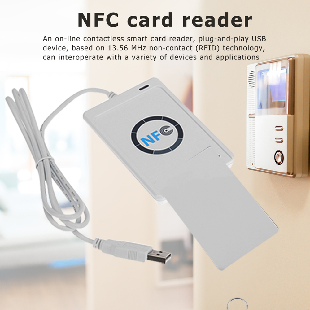 thumbnail image 1 of ACR122U Lector de tarjetas NFC Escritor 13,56 Mhz RFID Escritor de tarjetas inteligentes Copiadora Duplicadora, 1 of 7