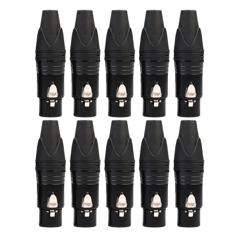 thumbnail image 4 of Adaptadores de soldadura de Cable de conector de micrófono DIY de enchufe XLR de 3 pines 10 Uds, 4 of 9