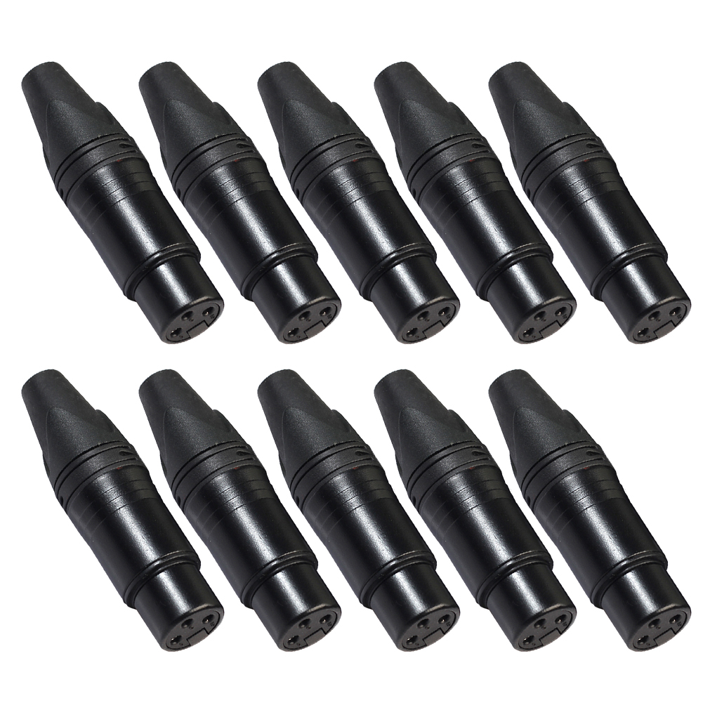 thumbnail image 5 of Adaptadores de soldadura de Cable de conector de micrófono DIY de enchufe XLR de 3 pines 10 Uds, 5 of 9