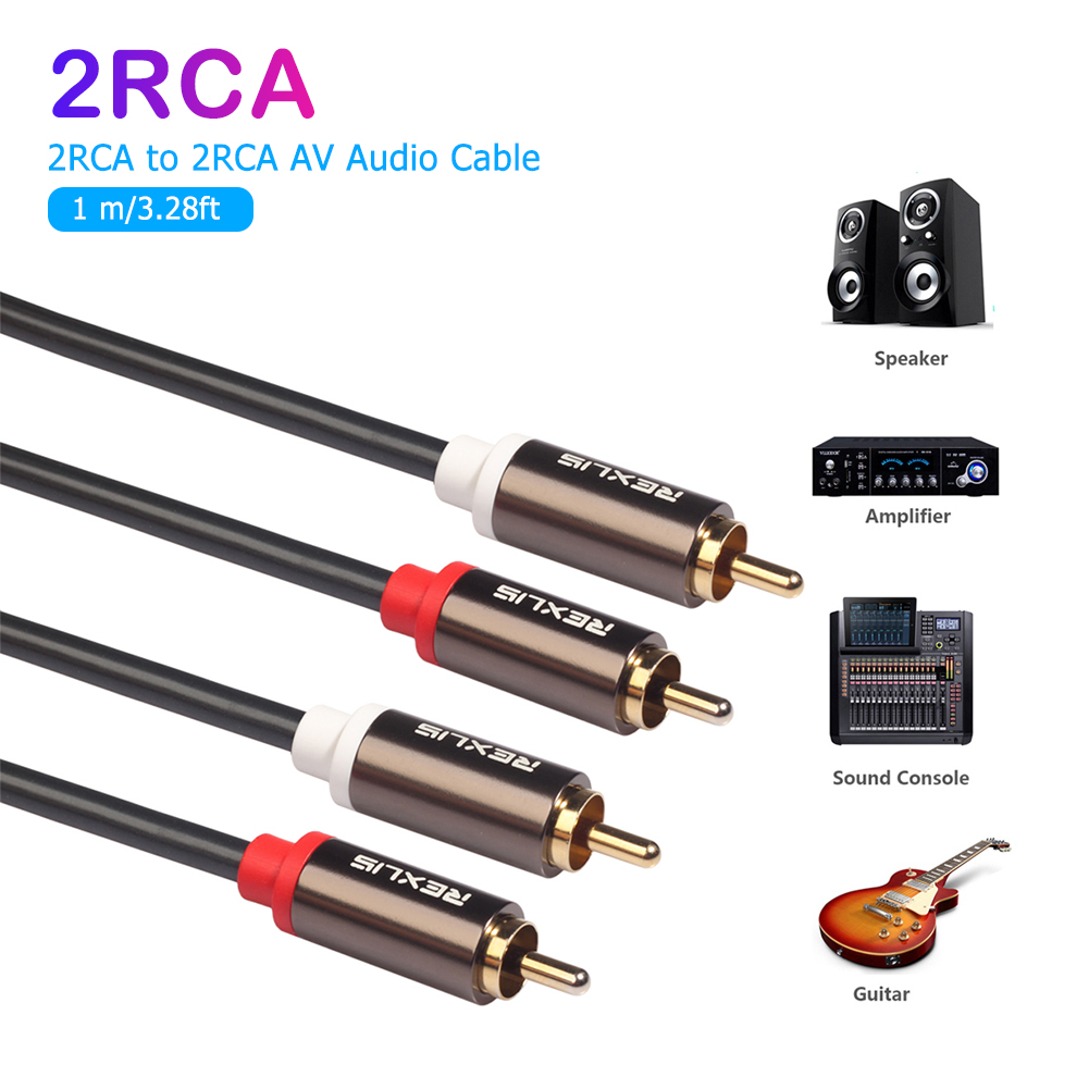 thumbnail image 4 of 2RCA a 2 RCA a Cable de audio chapado en oro para cine en casa DVD TV, 4 of 7
