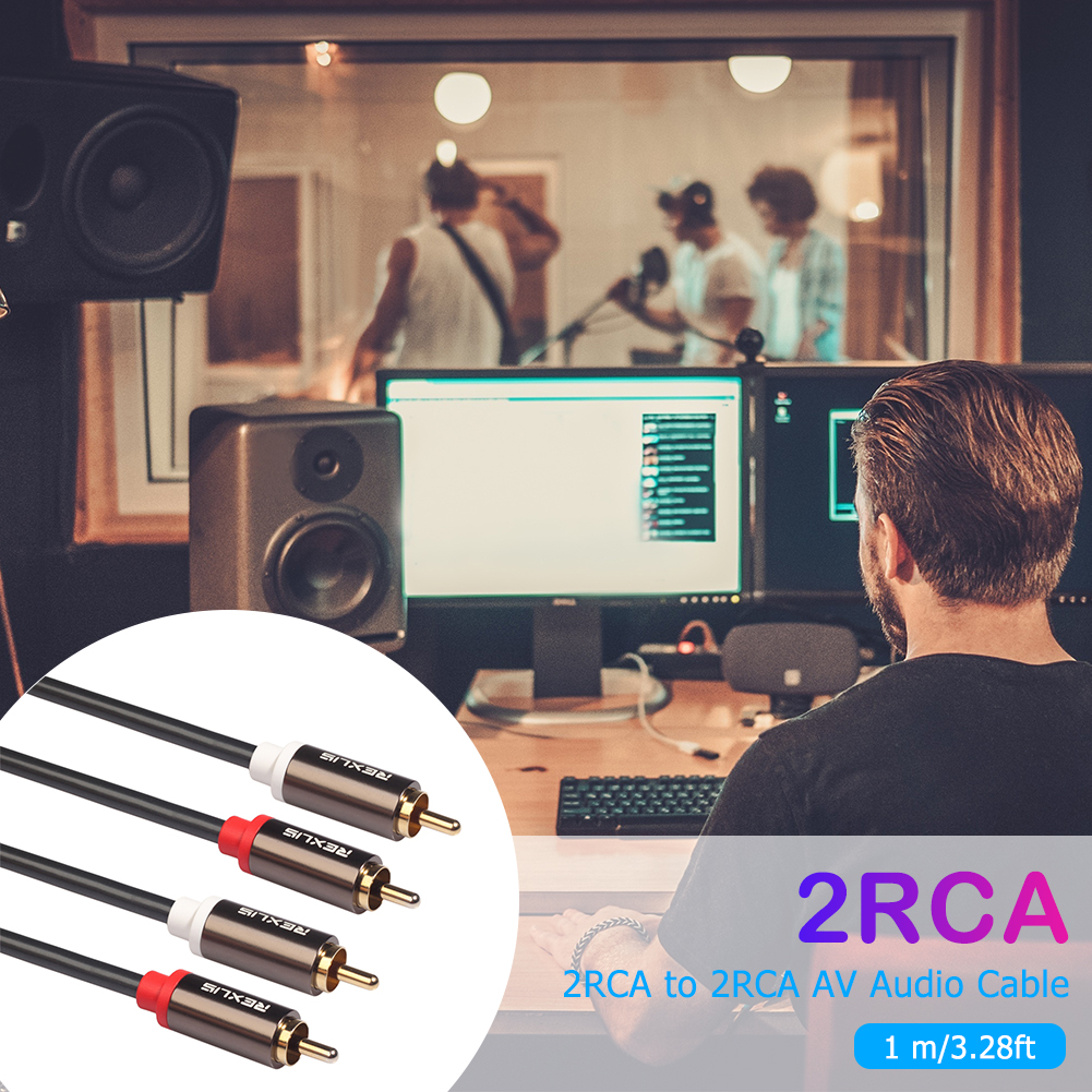 thumbnail image 1 of 2RCA a 2 RCA a Cable de audio chapado en oro para cine en casa DVD TV, 1 of 7