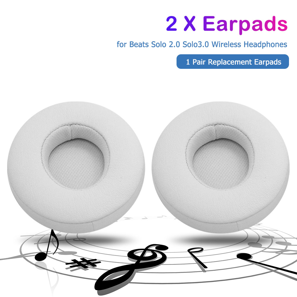 thumbnail image 1 of 2 almohadillas para los oídos de cuero con espuma viscoelástica para auriculares inalámbricos Beats Solo 2/3, 1 of 8