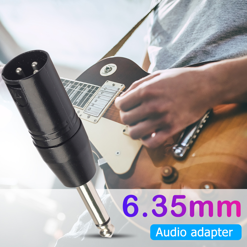 thumbnail image 1 of Adaptador convertidor de enchufe de audio de 3 pines de conector mono a XLR de 6,35 mm, 1 of 7