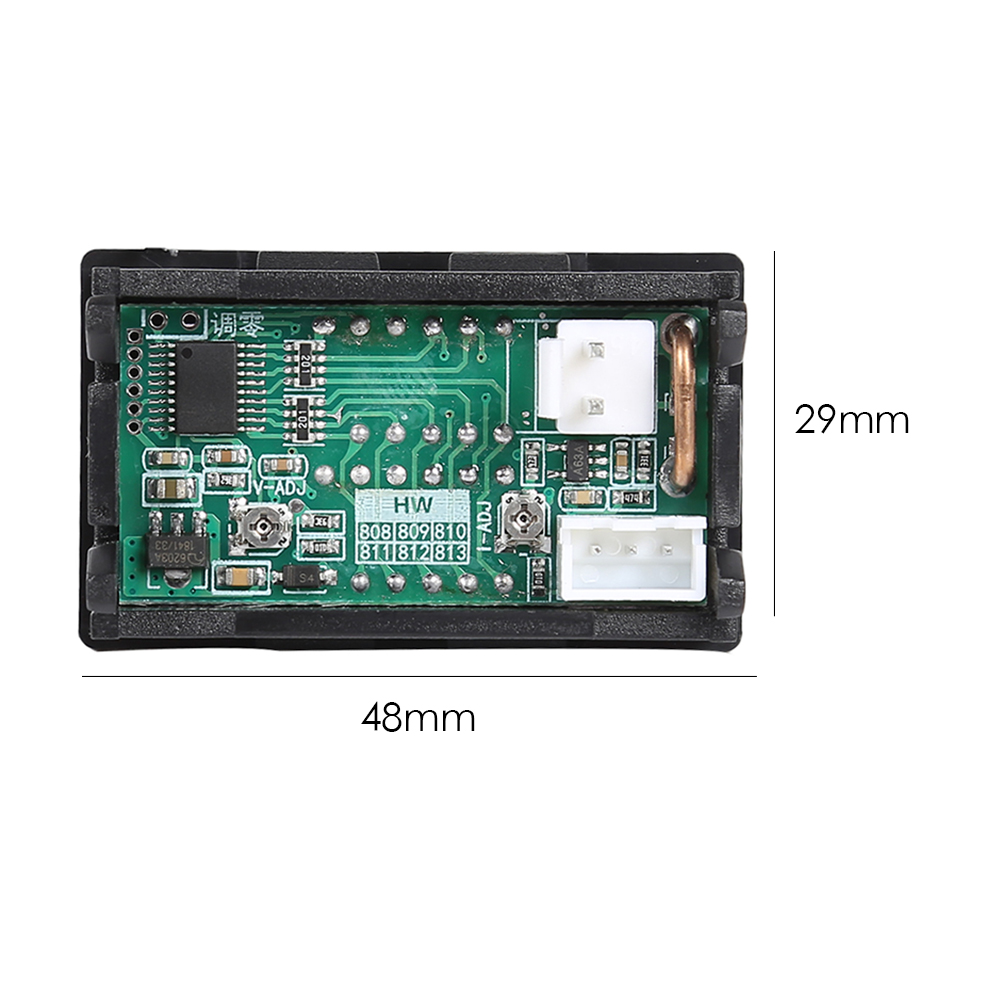 thumbnail image 2 of Voltímetro digital Ehuebsd HW-810 Pantalla LED DC 100V 10A Mini Amp, 2 of 9