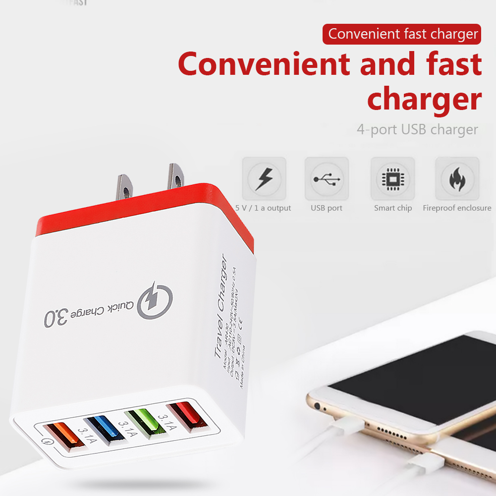 thumbnail image 4 of Cargador USB Inteligente Ehuebsd 3A Cargador de Teléfono de Viaje Adaptador de Enchufe de EE. UU., 4 of 7