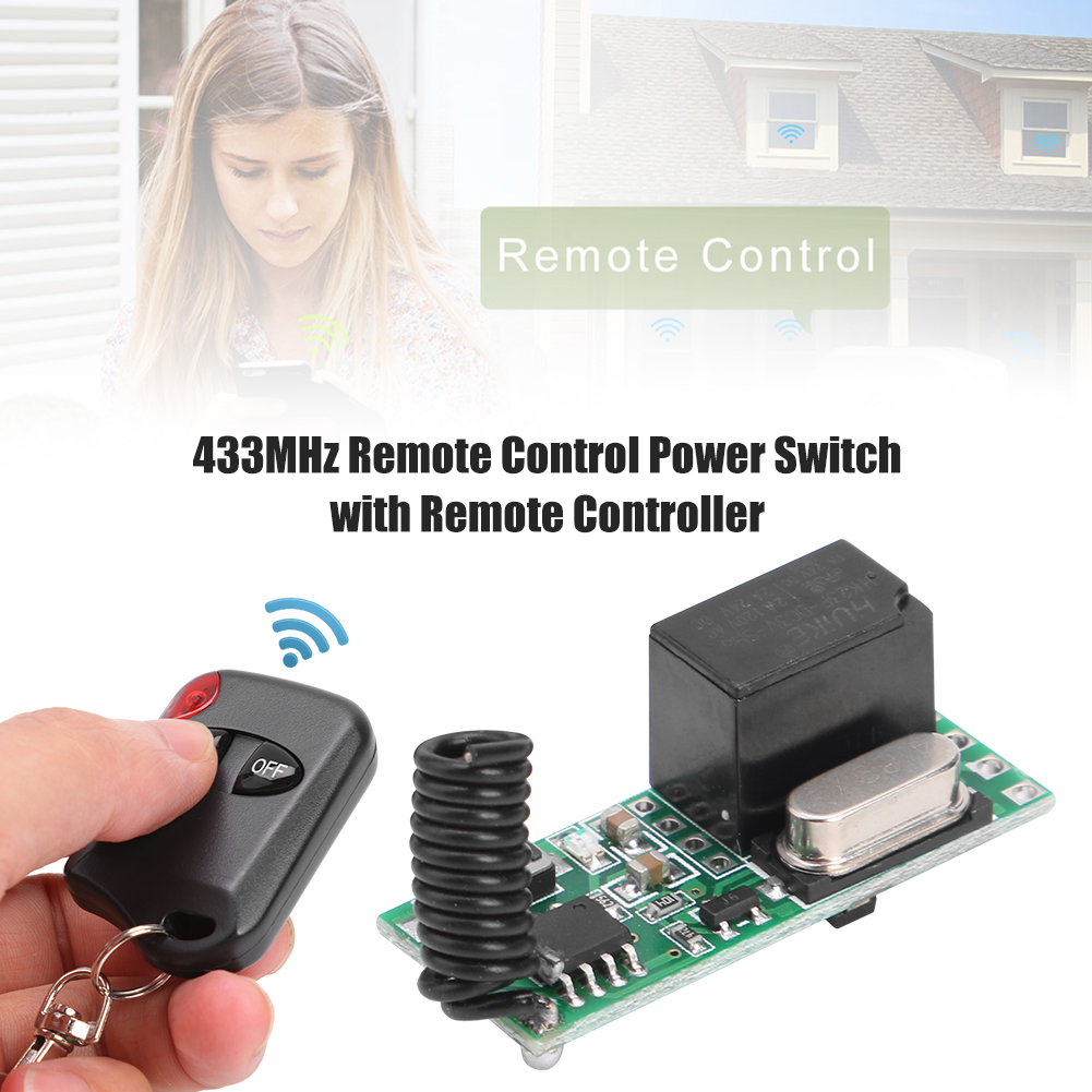 thumbnail image 4 of Control remoto de 433MHz con receptor de relé de 1CH DC3V-5V para puerta de garaje/lámpara, 4 of 9
