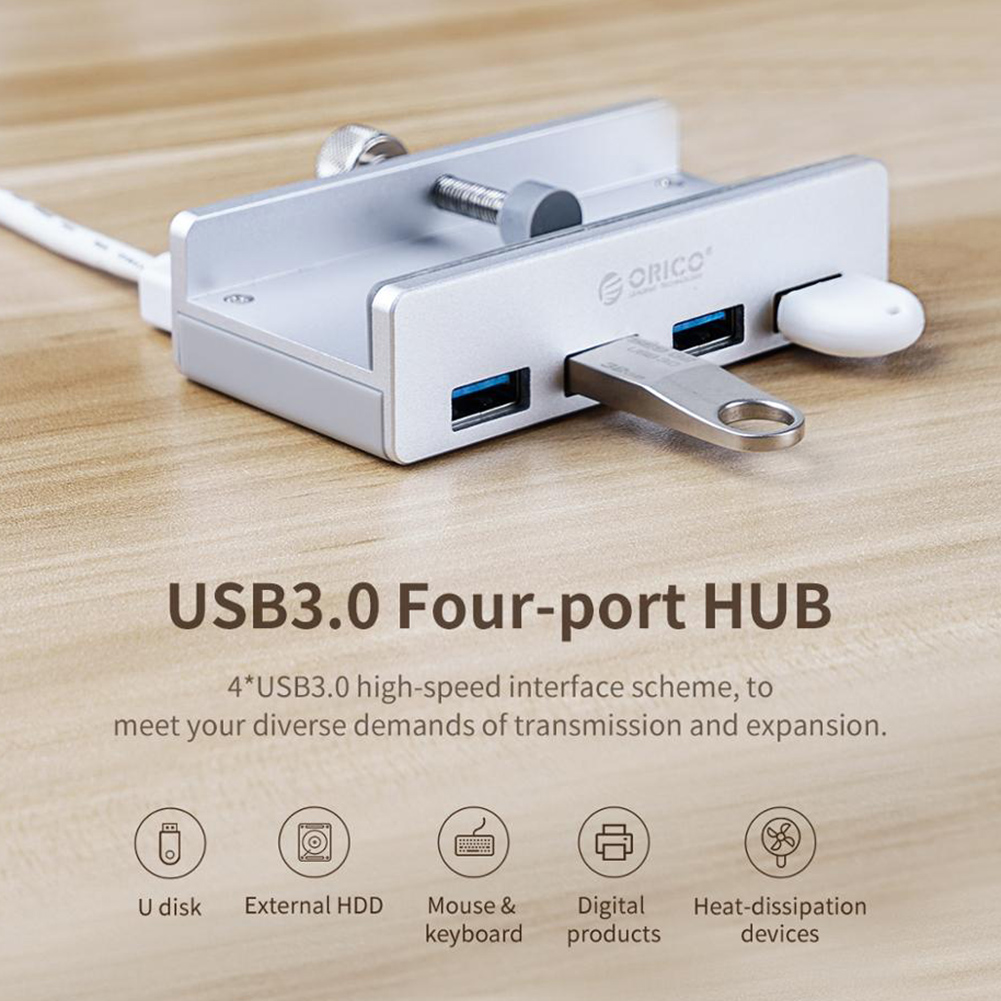 thumbnail image 5 of HUB MH4PU-P Clip trasero de metal USB3.0 Cuatro puertos para puerto de alimentación de Android, 5 of 7