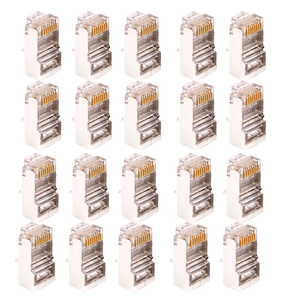 thumbnail image 3 of Módulo de Cables Ethernet Ehuebsd Cat6 RJ45 chapado en oro conector de red profesional portátil cabeza de cristal, 3 of 7