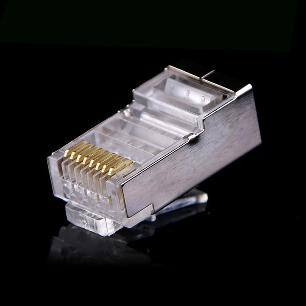 thumbnail image 1 of Módulo de Cables Ethernet Ehuebsd Cat6 RJ45 chapado en oro conector de red profesional portátil cabeza de cristal, 1 of 7