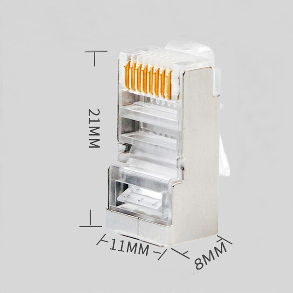 thumbnail image 2 of Módulo de Cables Ethernet Ehuebsd Cat6 RJ45 chapado en oro conector de red profesional portátil cabeza de cristal, 2 of 7