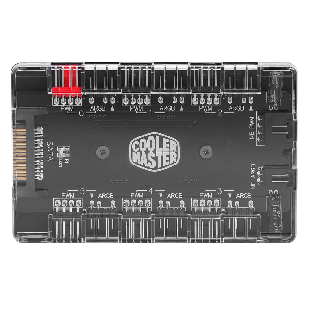 thumbnail image 3 of 1 PWM ARGB Fan HUB a 6 Splitter Adaptador RGB direccionable de 4 pines y 3 pines, 3 of 9
