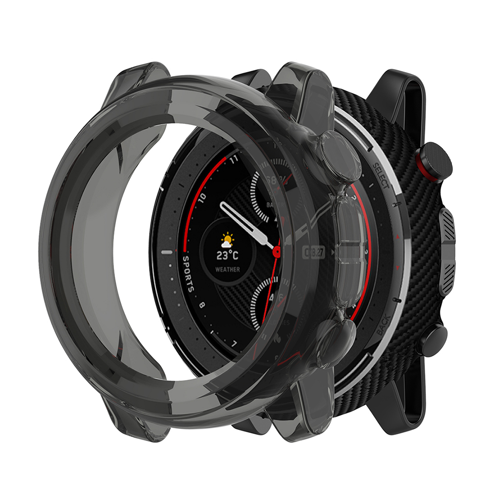 thumbnail image 5 of Funda de TPU suave antisuciedad, Protector de carcasa a prueba de arañazos para Amazfit Stratos 3 A1928, marco, accesorios para reloj inteligente, 5 of 6