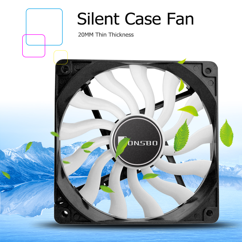 thumbnail image 5 of Ventilador con caja 120 mm Chasis silencioso CPU Enfriador 4 pines 3 pines 12020 PC, 5 of 8