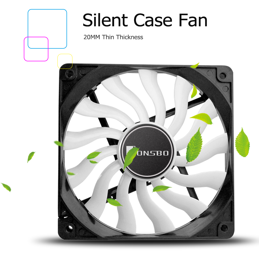 thumbnail image 1 of Ventilador con caja 120 mm Chasis silencioso CPU Enfriador 4 pines 3 pines 12020 PC, 1 of 8