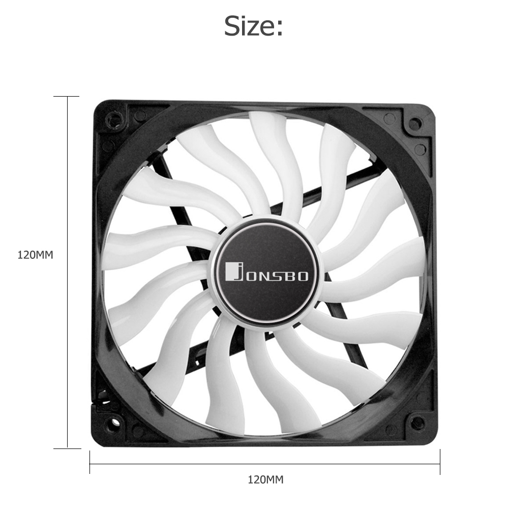 thumbnail image 2 of Ventilador con caja 120 mm Chasis silencioso CPU Enfriador 4 pines 3 pines 12020 PC, 2 of 8