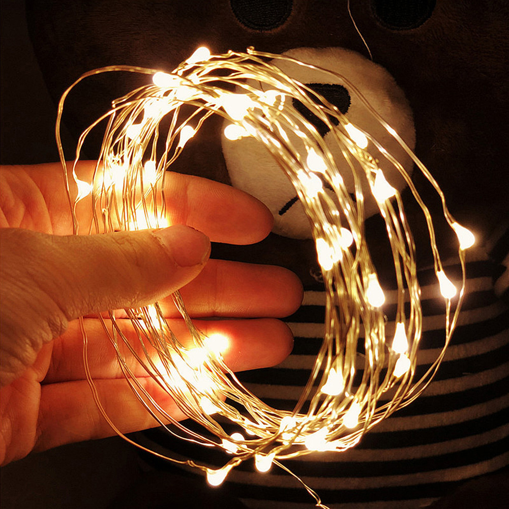 thumbnail image 4 of Cadena de luces solares Iluminación de ambiente LED Lámpara de hadas a prueba de agua Lámpara de alambre de cobre para patio de fiesta de Navidad, 4 of 9